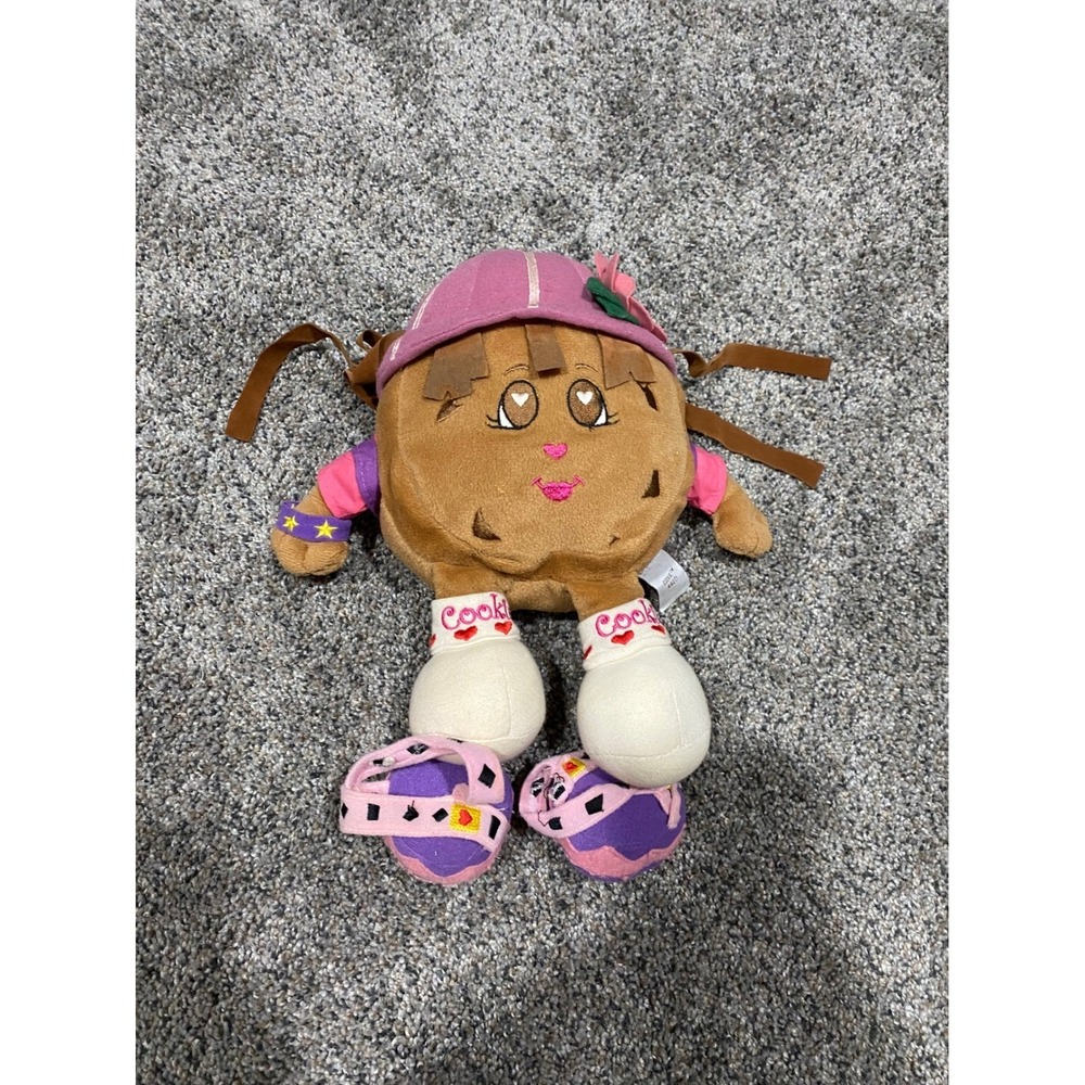 Gund famous amous Cookie Plush Character Pink Hat Backpack Stuffed Brown 10"